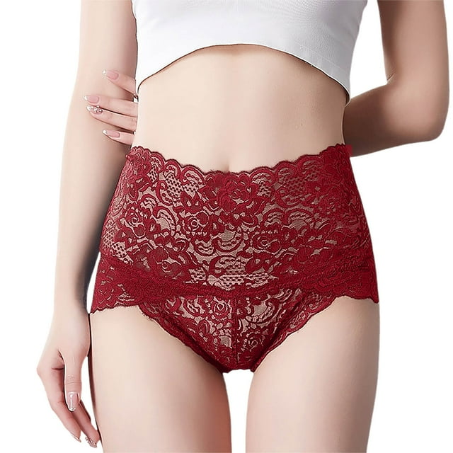 Braguitas de encaje de cintura alta para mujer - Braguitas sexys de tallas grandes - Tangas - Tallas M-XXXL