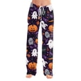 thumbnail image 3 of Fabrcox Halloween Women's Pajama Pants Ghost Pumpkin Witch Sleep Pants for Women Fall Winter Festival Soft Women Lounge Pants Purple XL, 3 of 6
