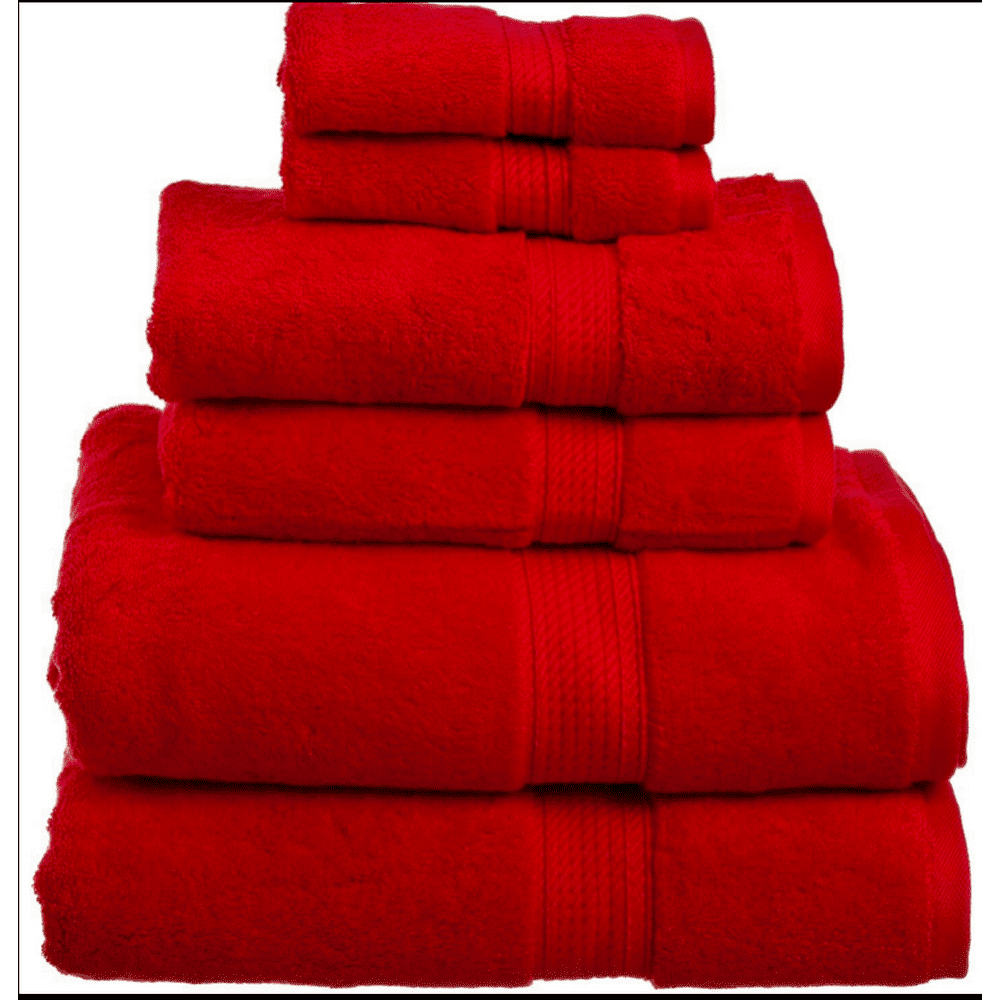 SPRINGFIELD LINEN 6 Pieces Set Towel BURGUNDY 2 BATH TOWEL, 2 HAND
