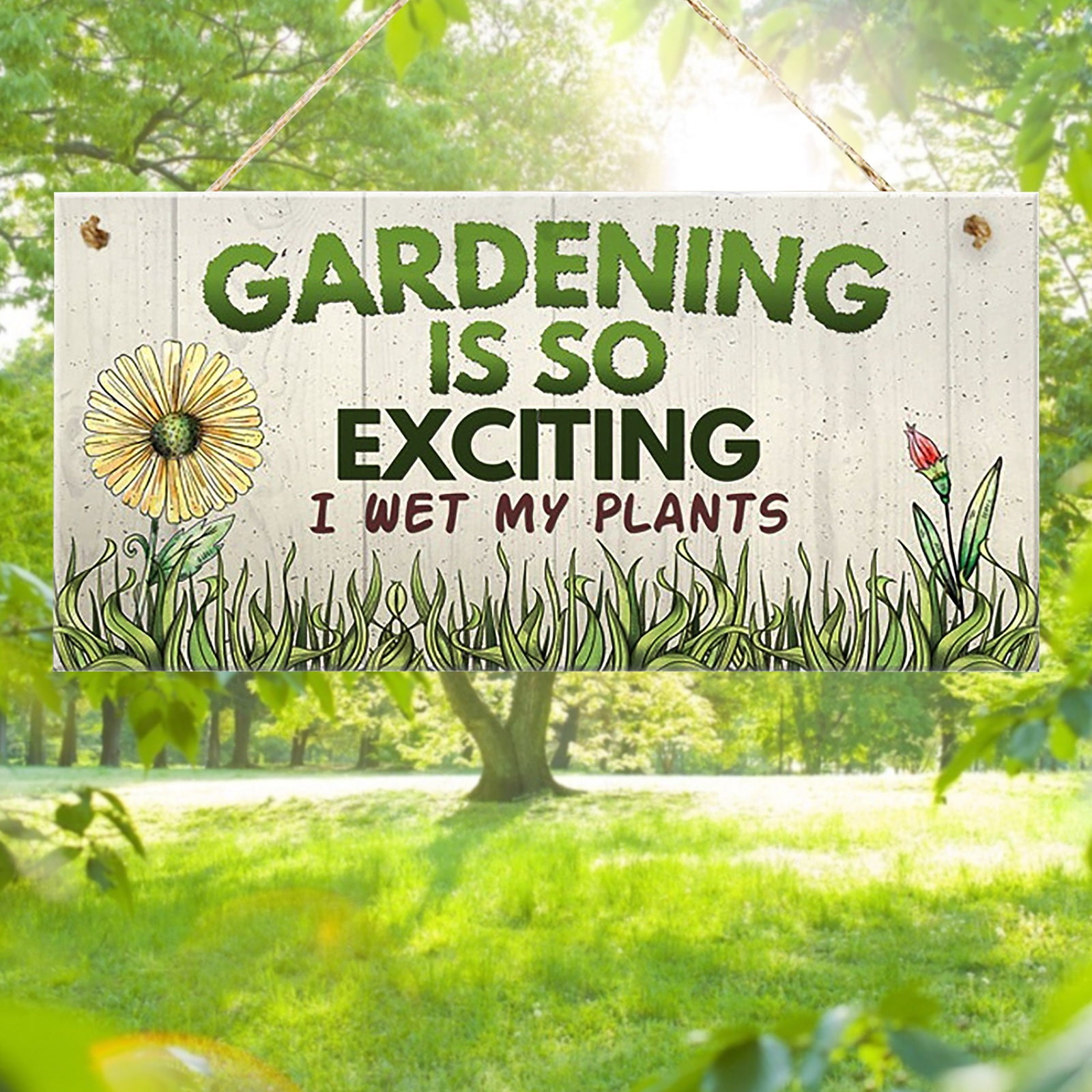 EGNMCR Funny Novelty Garden Plaque Gardening Sign Gift To