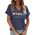 thumbnail image 1 of T-Shirts Stylés pour Femmes Manches Courtes Col en V Graphiques Polyvalents pour Usage Quotidien, 1 of 4