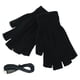 thumbnail image 2 of Guantes calefactables USB sin dedos, de medio dedo, de punto, con rayas, lavables, térmicos Negro, 2 of 7