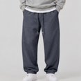 thumbnail image 6 of WULMLEO Men's Baggy Sweatpants with Pockets Drawstring Loose Fit Cuffed Gym Casual Joggers Dark Gray S, 6 of 6