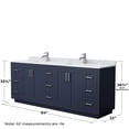 thumbnail image 5 of Wyndham Collection Miranda 84" Veneer Wood Double Bathroom Vanity in Blue/Nickel, 5 of 6