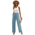thumbnail image 2 of Pantalones de Salón Anchos para Mujer, Color Azul , Talla XXL, 2 of 8