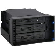 ICY DOCK MB830SP-B Tray-Less Hot Swap Removable 3X 3.5 Inch SATA/SAS HDD Docking Enclosure Mobile Rack in 2 x 5.25 Inch