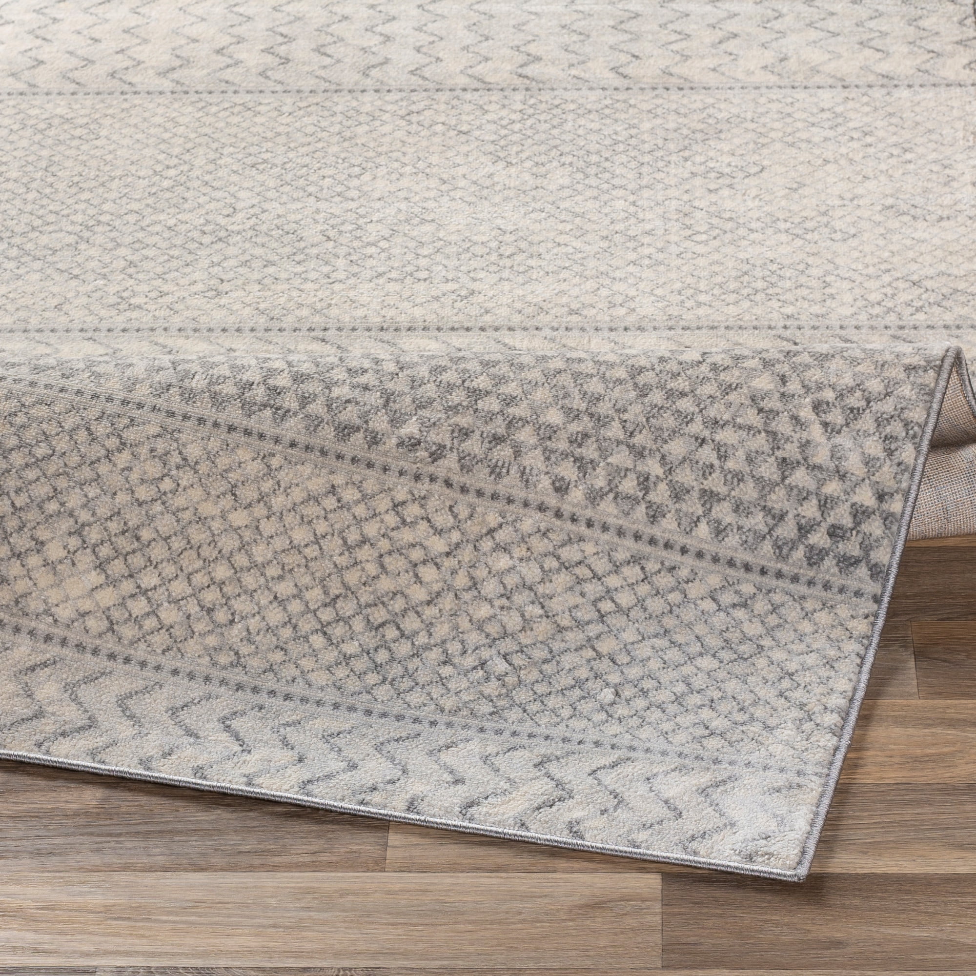 Livabliss Area Rugs for Living Room, 7x9 Monaco Global Gray Rug, Bedroom Dining Room Home Decor Stain Resistant Carpet (6'7" x 9'6")