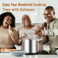 thumbnail image 2 of Coliware Large Stock Pot, 12 QT Trip-Ply Bottom Stainless Steel Cooking Pot with Tempered Glass Lid, Soup Pasta Cookware Compatible with Gas Induction Electric Stoves, Ollas de Cocina, 2 of 8