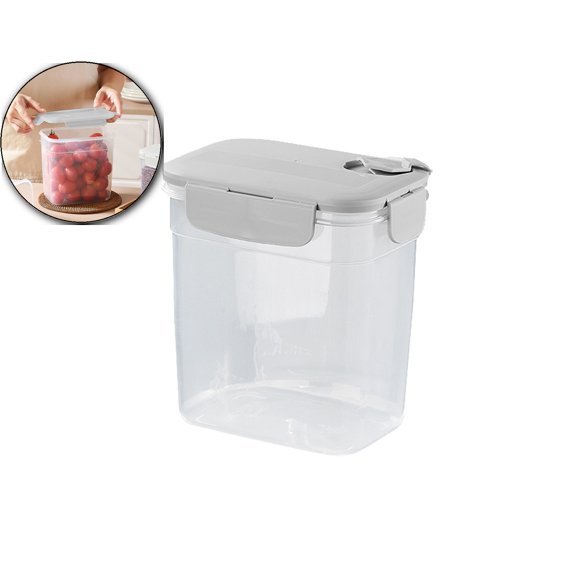 VQPeo Airtight Food Storage Container - Large Capacity Clear Plastic Kitchen Pantry Jar for Snacks, Dry Goods & Meal Prep, Humidity-Proof & Stackable Food Grade Container