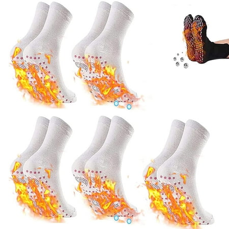 

5 Pair Tourmaline Acupressure Self-Heating Shaping Socks Tourmaline Slimming Health Sock VeinesHeal Hyperthermia Socks Slimming Health Sock Foot Massage Thermotherapeutic Sock