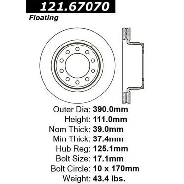 Centric Parts 121.67070 C-Tek Standard Brake Rotor