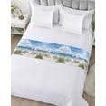 thumbnail image 5 of Xipuska Blue Sea Wave Bed Runners for Queen Size Bed, Decorative Bed Throws for Foot of Bed, Coastal Beach Nautical Oil Painting Bed Runner Sofa Throw Bedding Scarf Protector Slipcover for Bedroom, 5 of 6
