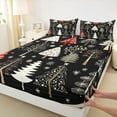 thumbnail image 3 of Manfei Rustic Christmas Tree Bed Sheets, Christmas Snowflake King Sheets, Western Winter Festival Sheet Set, Luxury Bedroom Decor, 4 Pieces, 3 of 7