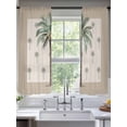 thumbnail image 3 of Sheer Curtains 63 Inches Long, Palm Trees Light Filtering Window Curtains for Living Room/Bedroom, Brown Tropical Plants Summer Green Rod Pocket Voile Sheer Curtain Drapes, 52"W x 63"L, 2 Panels, 3 of 8
