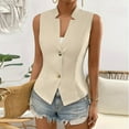 thumbnail image 2 of Quinlirra Women Blazer Vest Women's Spring And Summer New Fashion Ladies Solid Color Front Button Suit, 2 of 5