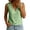 01 Green, variant on Summer Tops for Women 2026 Slim Fit Cropped Back Tie Button up V Neck Sleeveless Linen Top