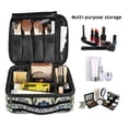 thumbnail image 2 of FORMRS Travel Makeup Bag Large Capacity Train Case Cosmetic Organizer with Adjustable Dividers, Blue Floral, 2 of 8
