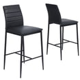 thumbnail image 1 of Set of 2 Bancos Alto, con Respaldo y Reposapié, Color Negro HOMEMAKE FURNITURE Industrial Retro, 1 of 6
