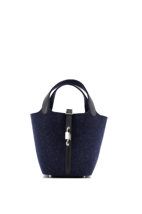 Pre-Owned Picotin Lock Bag Felt with Leather PM By Rebag