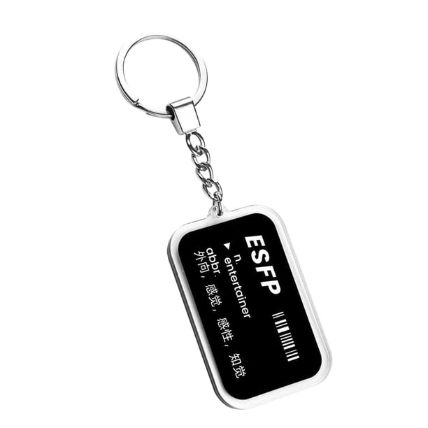 Llavero con palabras de personalidad, colgante de dibujos animados, llavero de metal. Estilo F