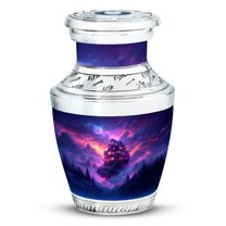 JAGASY Purple Mountain Urn for Human Ashes - Small Urn for Ashes Adult male & Female - Blue Keepsake Urns - Memorial Cremation Urns for Boy & Girl - ( 3 Inch )