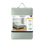 Mainstays Reversible 7-Piece Bed-in-a-Bag Comforter Set with Sheets, Sage, King