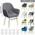 thumbnail image 4 of (Gris claro) Fundas protectoras para sillas con apoyabrazos, universales para comedor, cocina, gris oscuro, juego de 2, 4 of 5