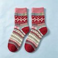 thumbnail image 2 of Wioihee Women's Vintage Geometric Pattern Crew Socks, Retro Printed Mid Calf Socks, Warm Cozy Winter Casual Fashion Socks for Ladies, 2 of 5