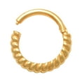 thumbnail image 2 of Anygolds 14K Real Solid Gold Twisted Rope Ear & Nose Hoop Ring Piercings 18 Gauge - MBJ4286Y Yellow Gold, 2 of 4