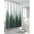 thumbnail image 5 of Green Ombre Waterproof Fabric Shower Curtain, Primeval Forest Modern Abstract Art Aesthetics Shower Curtain for Bathroom Curtains Bathtubs Hotel Washable Shower Curtains with 12 Hooks Stall 48x72in, 5 of 6