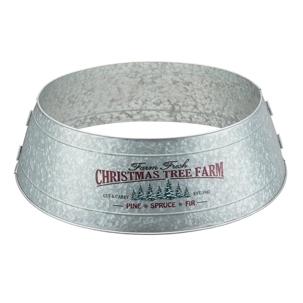 Holiday Time Christmas Tree Farm Galvanized Metal Christmas Tree Collar