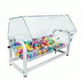 thumbnail image 1 of FixtureDisplays® 30x18.5x20.5" Large Clear Acrylic Raffle Drum with White Metal Stand, Lucky Draw Ticket Box for Lottery Games, 800 Pingpong Ball Capacity, Easy Assembly Video in Description 119569, 1 of 12
