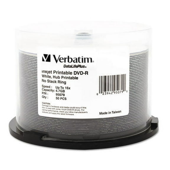 Dvd-R Datalife Plus Printable Recordable Disc, 4.7 Gb,16x, Spindle, White, 50/pack | Bundle of 2 Packs