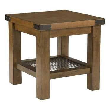 Bowery Hill End Table Coffee Accent Table Square in Wood - Brown