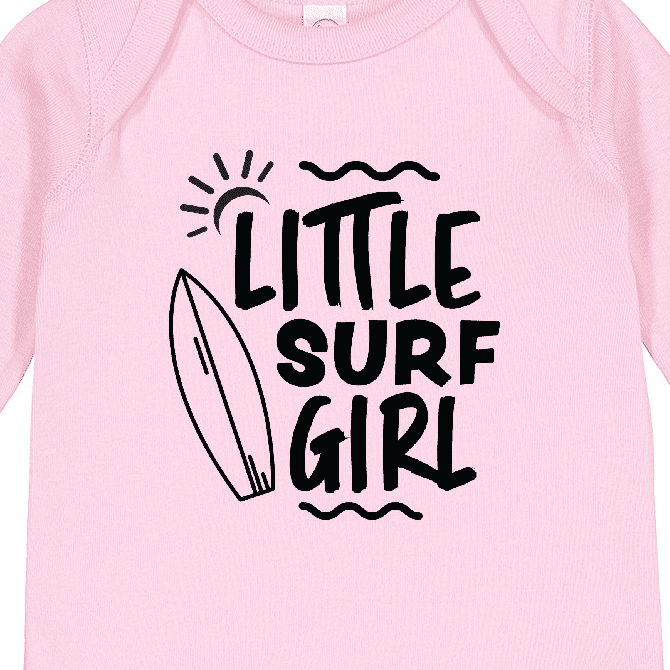 Inktastic Little Surf Girl With Surfboard Baby Bodysuit I Love Surfing Beach Sun