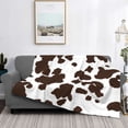 thumbnail image 2 of Balery Brown Cow Manta de Franela con Dibujo, Lujo Ultra Suave y Cálido, Antipelusa y Resistente a las Arrugas para Cama, Sofá, Camping -50"x40", 2 of 4