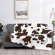 thumbnail image 2 of Fotbe Brown Cow Manta de Franela con Estampado, Manta Ultrasuave para Cama, Sofá, Auto, Hipoalergénica y Antibolitas-80"x60", 2 of 6