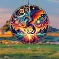 thumbnail image 4 of YiJuHui 1pcs Dragon Suncatcher Stained Glass Window Hanging with Hand Painted Fire Design for Home Office Decor Gift, 4 of 6