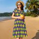 thumbnail image 4 of Easygdp Mardi Gras para Vestido Transpirable de Mujer, Vestido Suelto de Manga Corta con Pliegues y Bolsillos para el Verano, 4 of 6