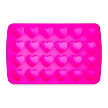 Valentine's Day Hot Pink Heart Silicone Pan Candy Mold, 9.2 x 4.4 inch, Way To Celebrate