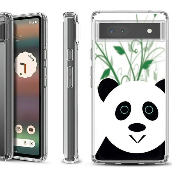 Shockproof Bumper Phone Case for Google Pixel 6a, by OneToughShield ® - Panda