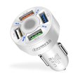 thumbnail image 2 of Cargador de plástico para coche portátil removible 12-24V 4 puertos USB antideslizante de carga rápida elegante con estilo adaptador de automóvil blanco Jumpingount  EL022426-02B, 2 of 7