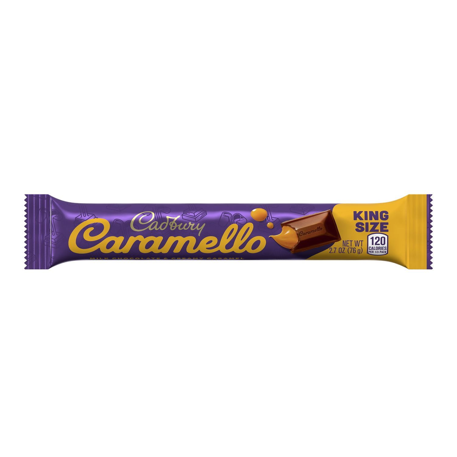 CADBURY, CARAMELLO Milk Chocolate and Creamy Caramel King Size Candy, 2.7 oz, Bar