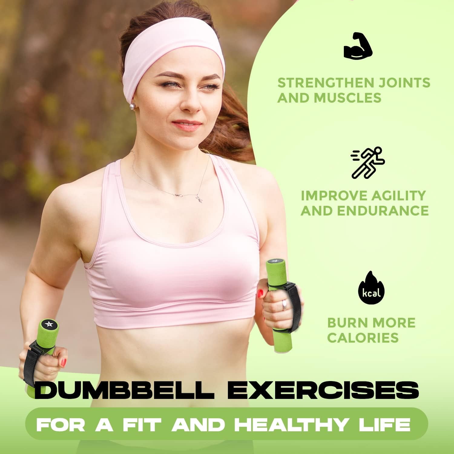 Yes4All Dumbbell Hand Weight Adjustable Strap (3lbs)