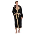 thumbnail image 2 of PajamaX Men's Hooded Fleece Bathrobe Plush Long Spa Robe (L, Yellow), 2 of 6