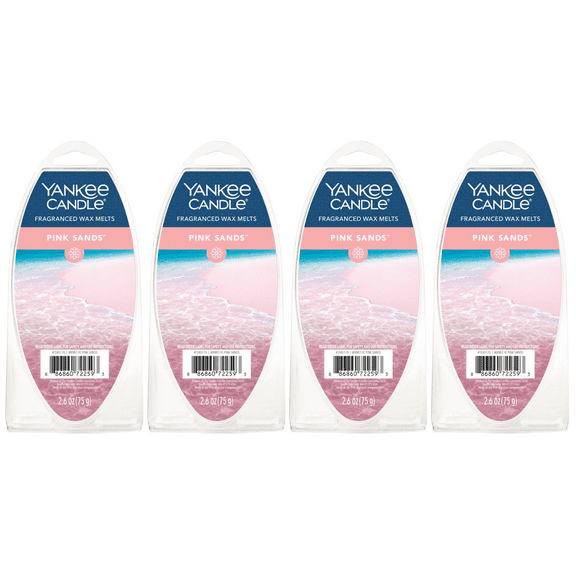 Yankee Candle Pink Sands Fragranced Wax Melts, 6 Wax Spheres per Package, Pack of 4 (24 Cubes Total)
