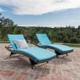 thumbnail image 4 of Noble House Salem Chaise Longue Extérieure en Osier Gris avec Coussin Bleu (Ensemble de 2), 4 of 13