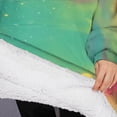 thumbnail image 3 of Oversized Wearable Blanket Hoodie,Colorful Tie Dye Pattern Sherpa Blanket Hoodie with Super Pockets,Super Warm Fuzzy Pullover for Women & Men, 3 of 6