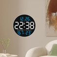 thumbnail image 1 of Calendario de reloj de pared digital  degree f/ degree C conmutable con la semana de la fecha de luz nocturna para el dormitorio de la oficina dormitorio a salón Azul, 1 of 8