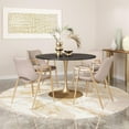 thumbnail image 2 of Desi Dining Chair Beige & Gold Dining Chair, Modern Style, Plush and durable faux leather fabric, Plywood, Indoor Dining, 2 of 10